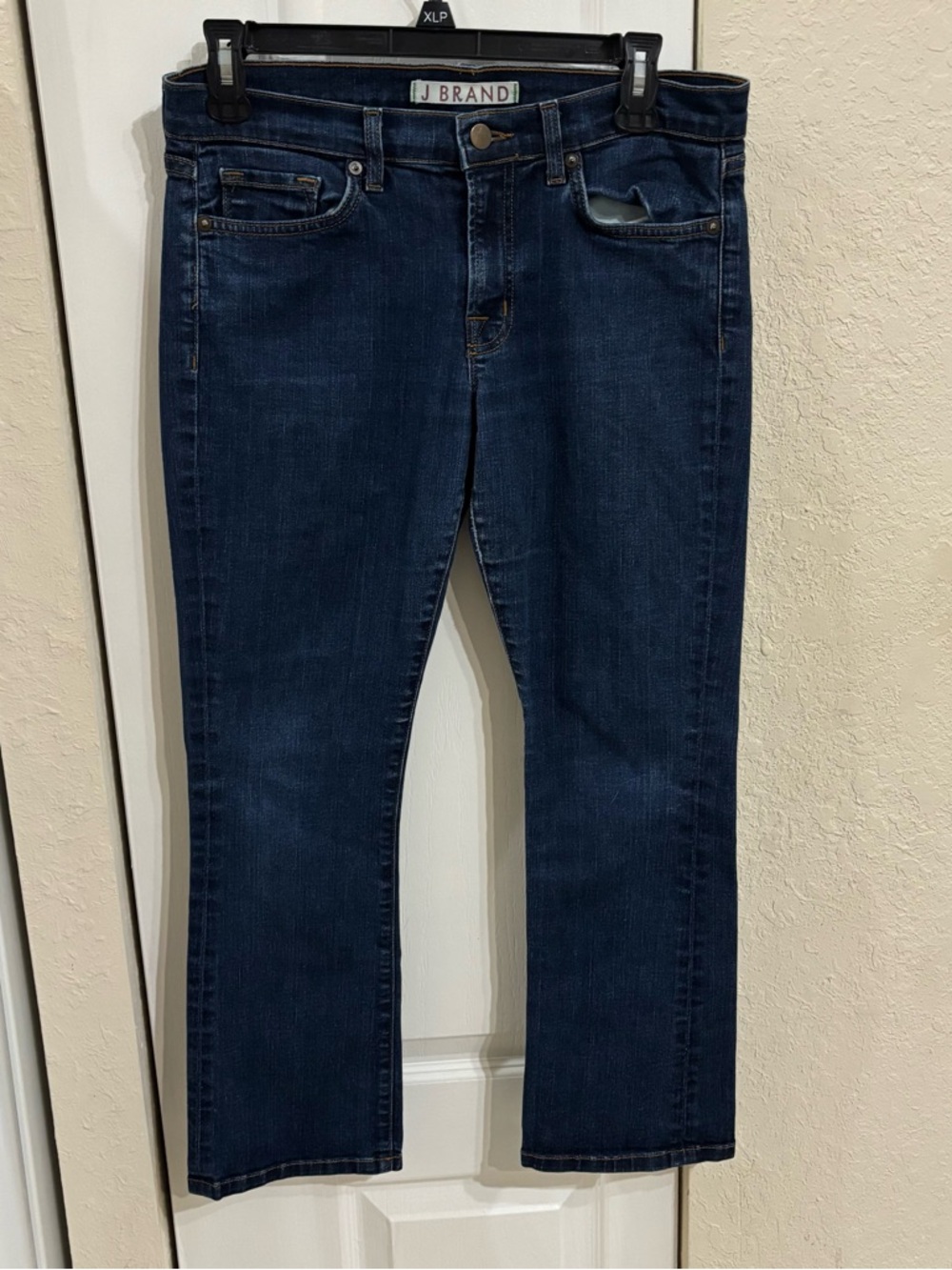 J Brand Gigi Style Dark Indigo Cropped Flare Jeans